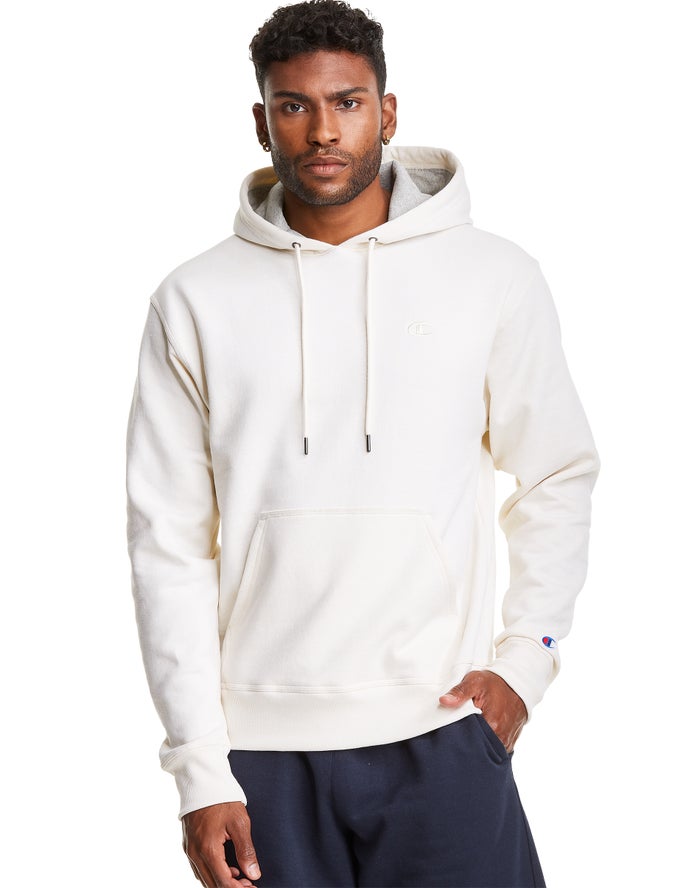 Sudadera Con Capucha Champion Hombre - Powerblend Fleece C Logo ( Blancas ) 9821645-AI